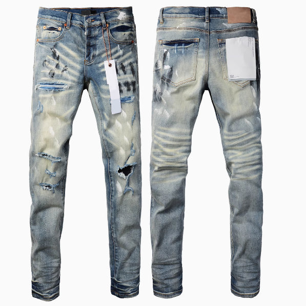 ShopBAM — American Retro Hip-Hop Denim — Solid Blue