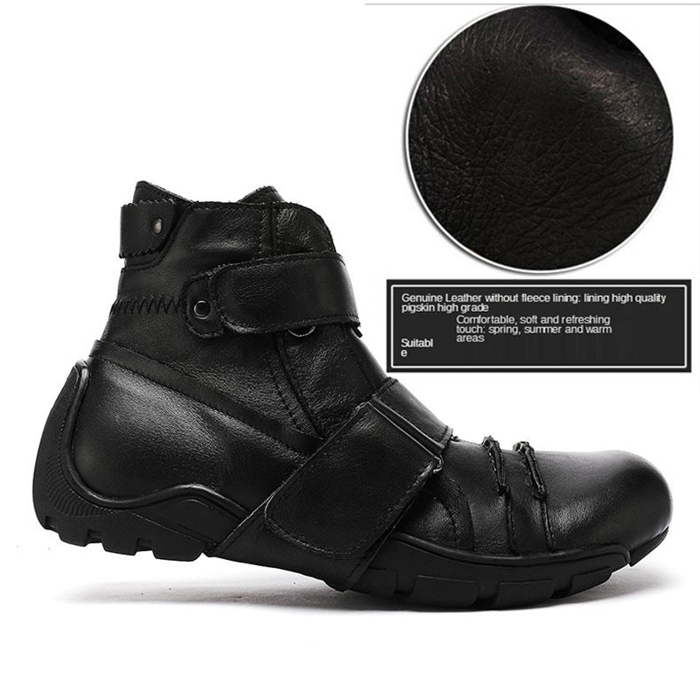 Western Cowboy Handmade Leather Martin Boots — Men's