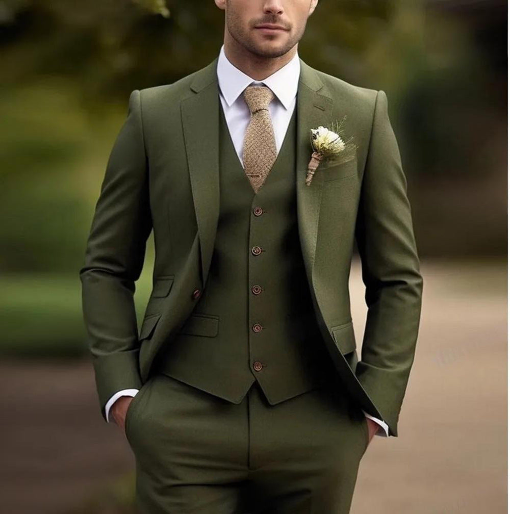 Solid Three-Piece Suit