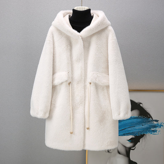 Mid-Length Loose Thick-Sweater Coat Women's