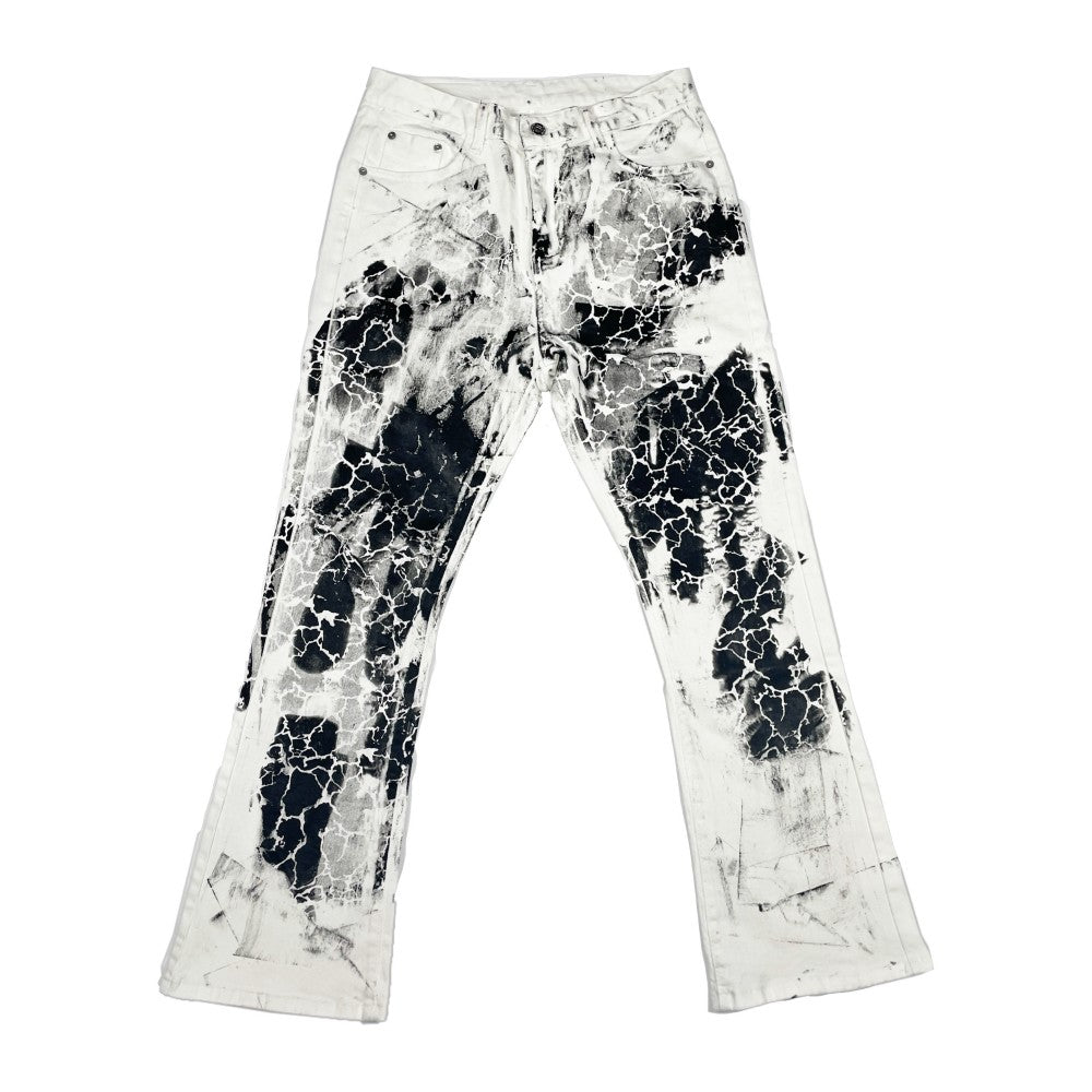 ShopBAM — Dark Niche Loose Micro-Flare Denim — White
