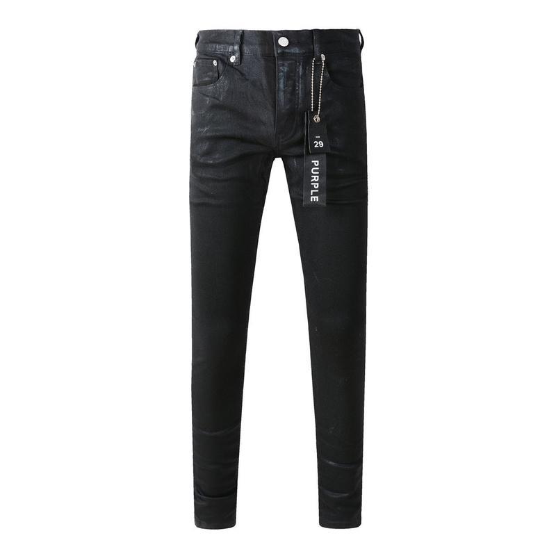 Purple-Black Slim Button-Fly Denim — Deep Noir