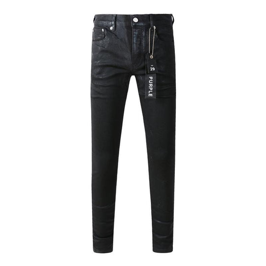 Purple-Black Slim Button-Fly Denim — Deep Noir