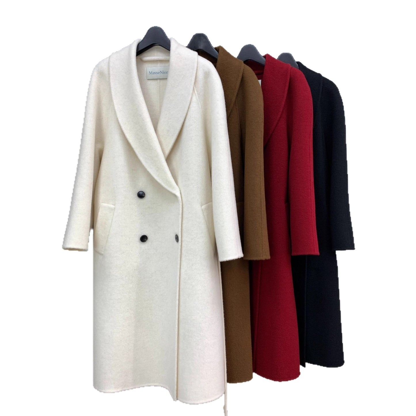 Long Double-Faced Wool Coat With A Tie Closure