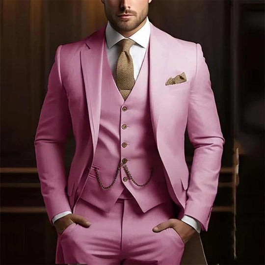 Three-Piece Slim Suit — 17 Colours