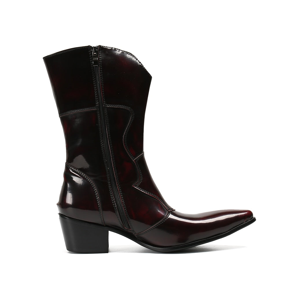 British Style Korean Leather High Top Boot
