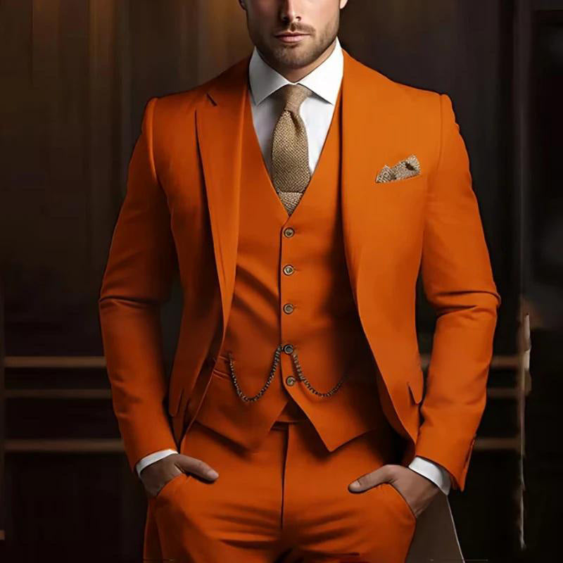 Three-Piece Slim Suit — 17 Colours