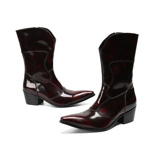 British Style Korean Leather High Top Boot