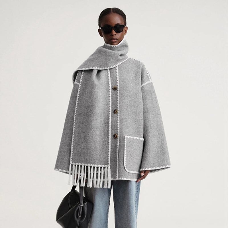 Tassel Collar Wool Coat — 5 Colours