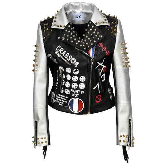 Japanese Rock Graffiti Leather Women's Men's