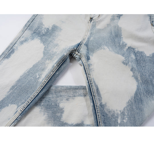 Fashion Contrast Washed Distressed Jeans For Men And Women