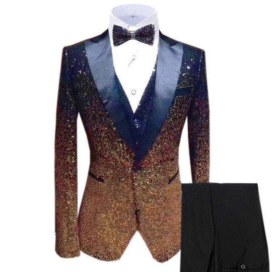 ShopBAM — Sequin Extended Three-Piece Suit Set — Men&