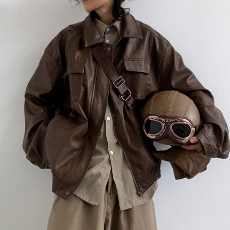 ShopBAM — Japanese Vintage PU Motorcycle Jacket — Men's
