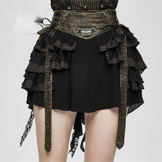Steampunk Striped Vintage Skirt — Women&