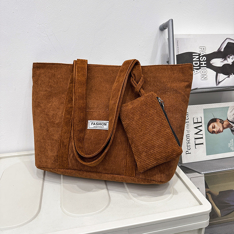 Large Corduroy Shoulder Bag