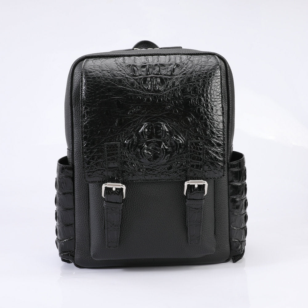 Crocodile Embossed Leather Bag — Men&
