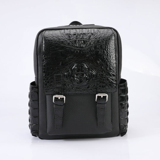 Crocodile Embossed Leather Bag — Men&