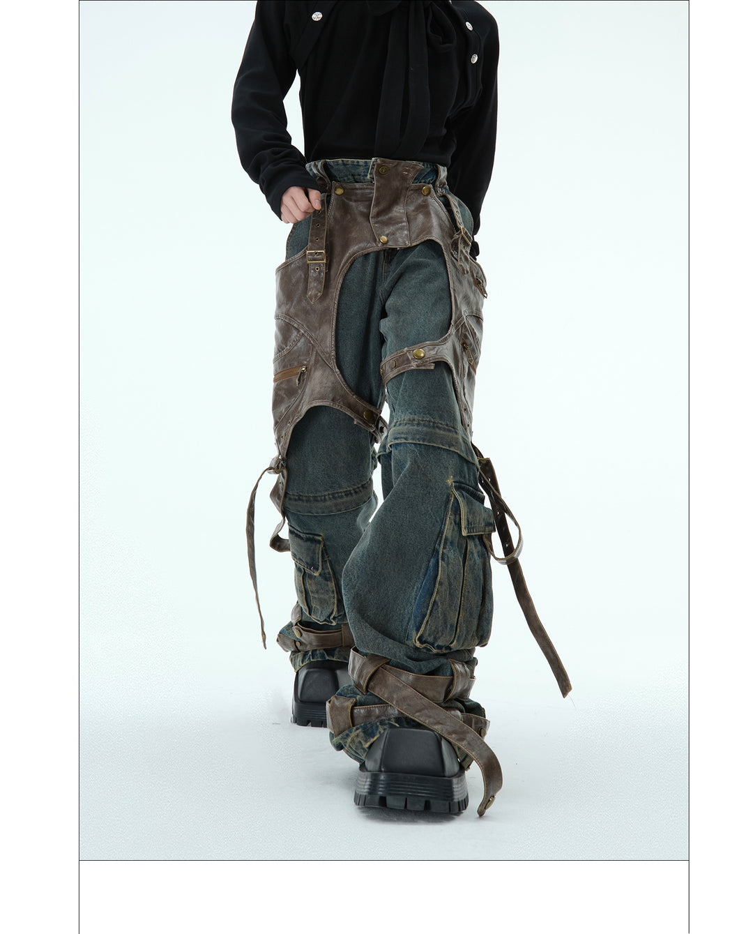 Retro Deconstructed Denim Overalls — Men&