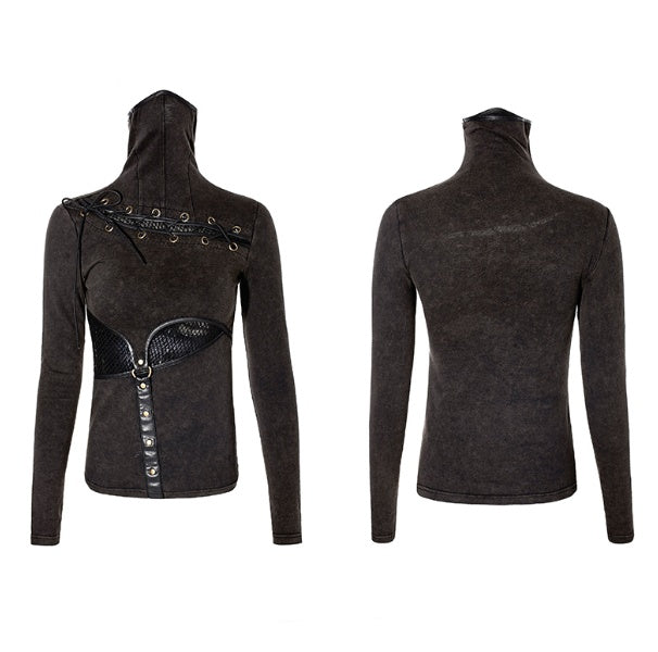 Vintage Steampunk Stand Collar Shirt — Women&