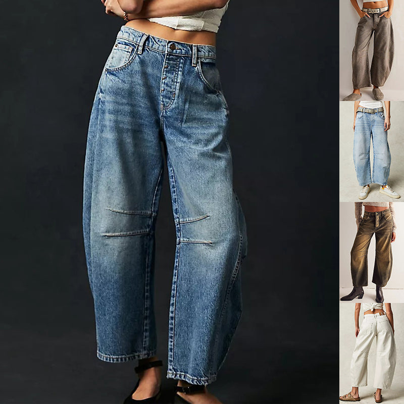 ShopBAM — High-Stretch Mid-Rise Barrel Jeans — Women's