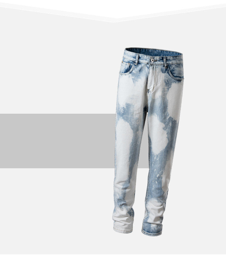 Fashion Contrast Washed Distressed Jeans For Men And Women