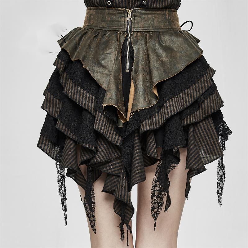 Steampunk Striped Vintage Skirt — Women&
