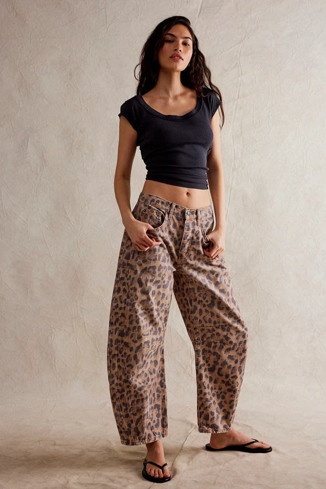 High-Stretch Mid-Rise Barrel Jeans — Women&