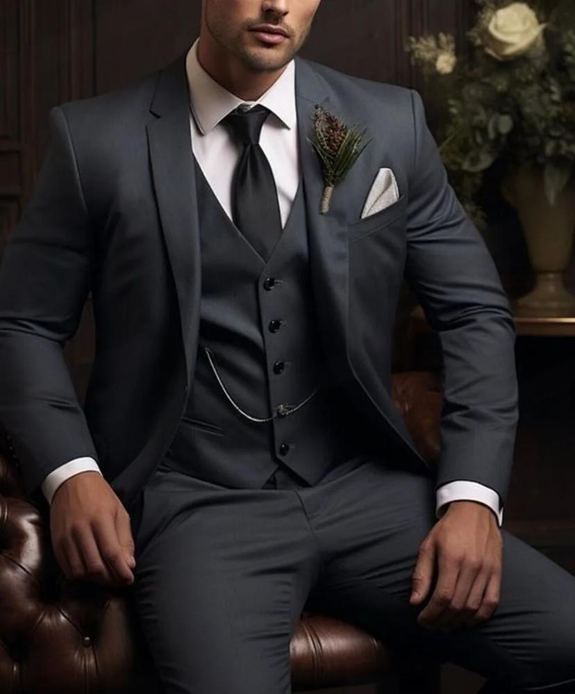 Solid Three-Piece Suit