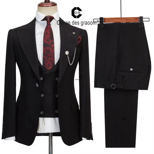 ShopBAM — 100% Wool Business Formal Three-Piece Suit — Men&