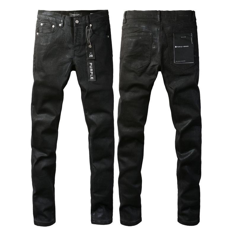 Purple-Black Slim Button-Fly Denim — Deep Noir