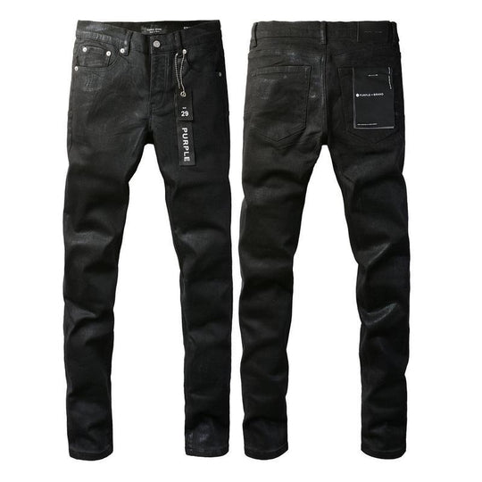 Purple-Black Slim Button-Fly Denim — Deep Noir