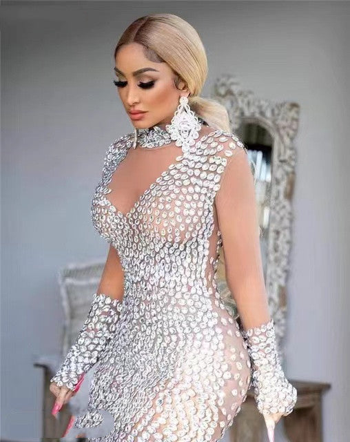 Sequin Cocktail Dress — Champagne