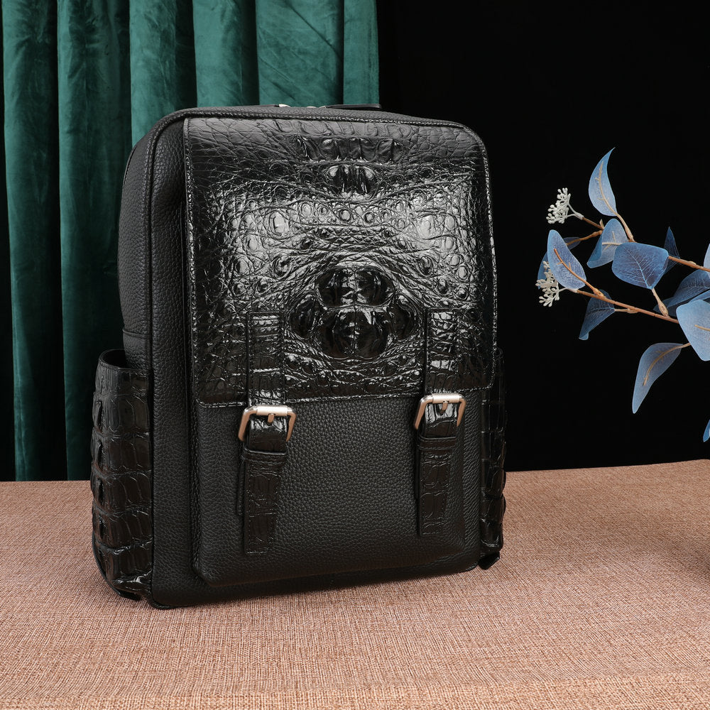 ShopBAM — Crocodile Embossed Leather Bag — Men's