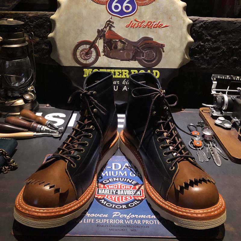 American Retro Thick-Sole High-Top Casual Boots — Men&