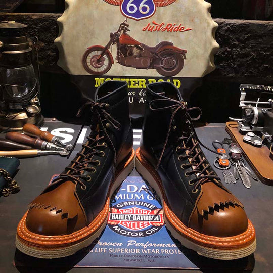 American Retro Thick-Sole High-Top Casual Boots — Men&