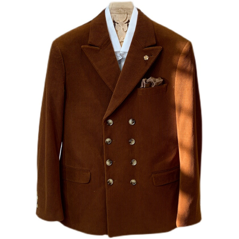 British Double-Breasted Business Casual Suit — Men&