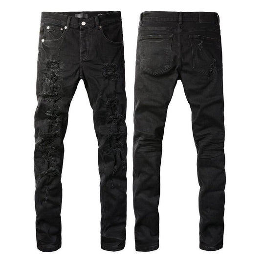 Purple-Black Slim Button-Fly Denim — Deep Noir