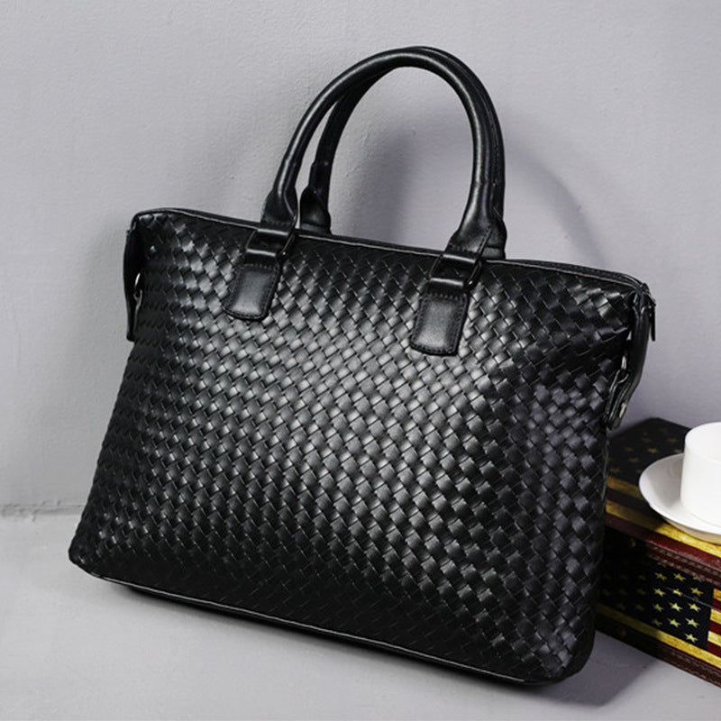 ShopBAM — Hand-Woven Leather Briefcase