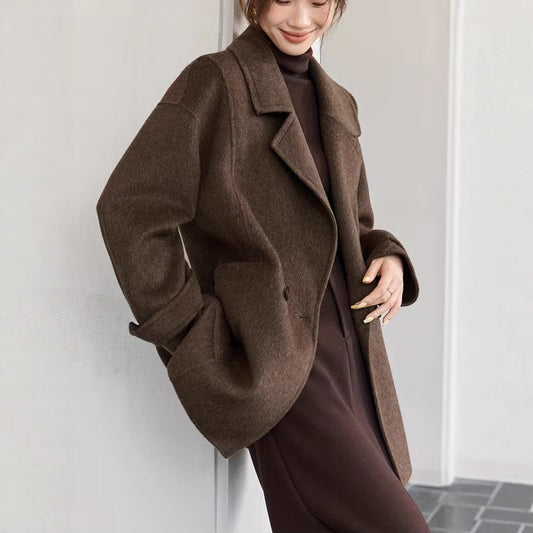 Classic Long Double-Faced Wool Coat  Old Money Style