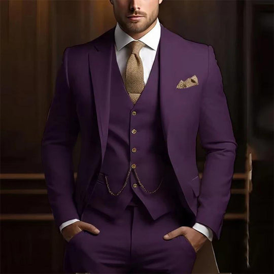 Three-Piece Slim Suit — 17 Colours