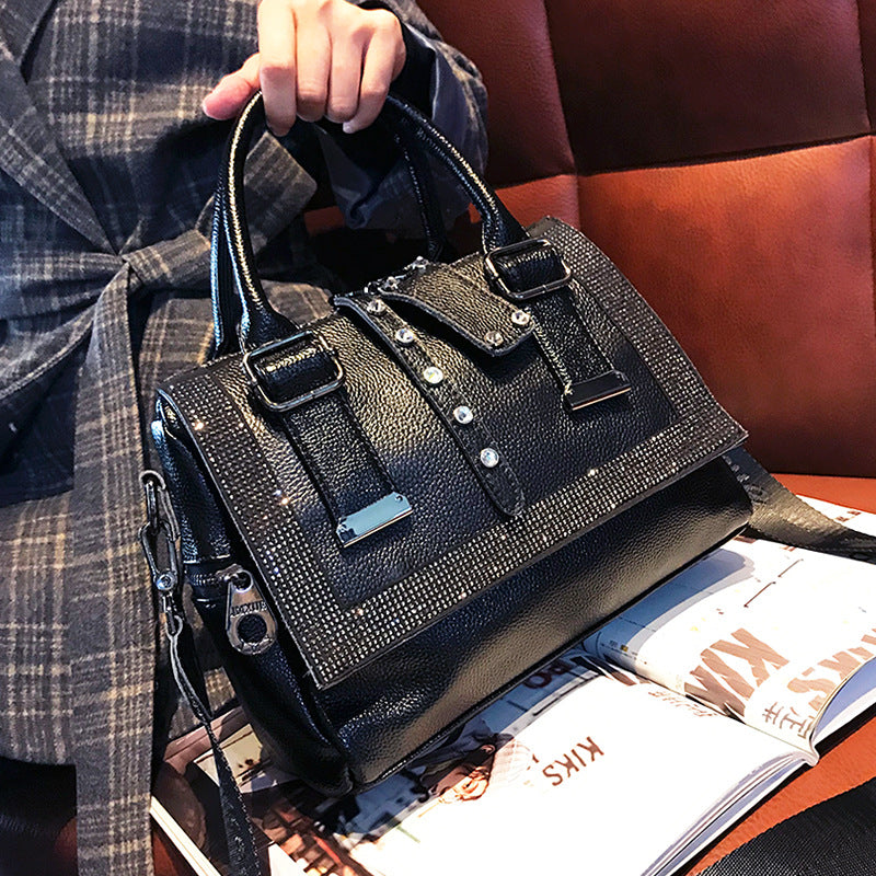ShopBAM — Rhinestone Cowhide Handbag — Women's