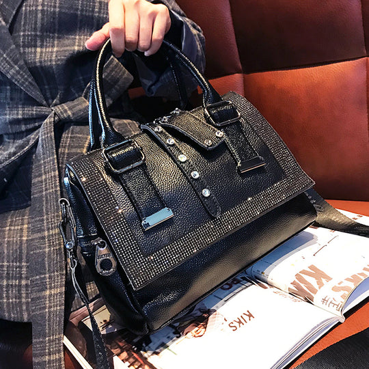 ShopBAM — Rhinestone Cowhide Handbag — Women&