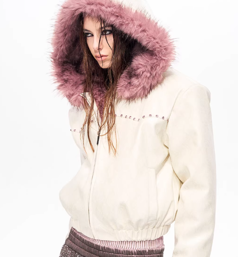 Womens Faux Fur Hooded Padded Jacket For Winter