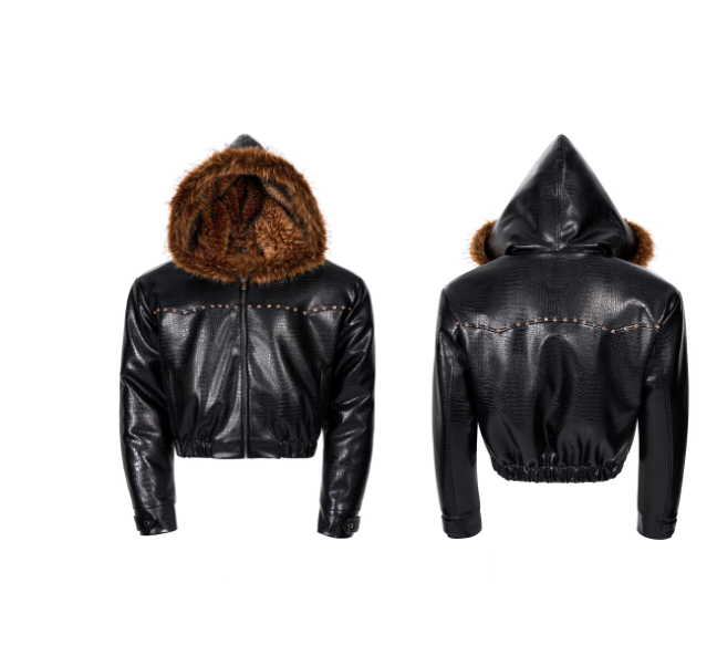 Womens Faux Fur Hooded Padded Jacket For Winter