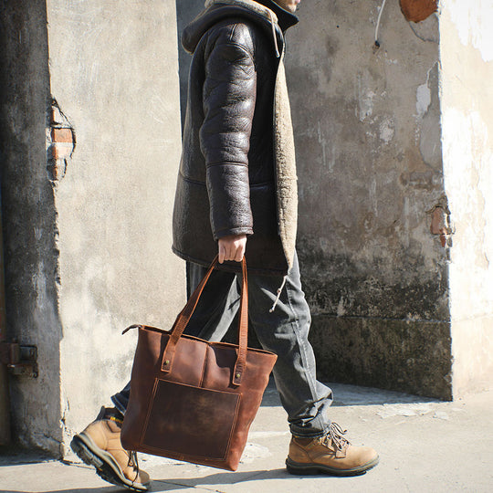 Leather Shoulder Bag — Unisex
