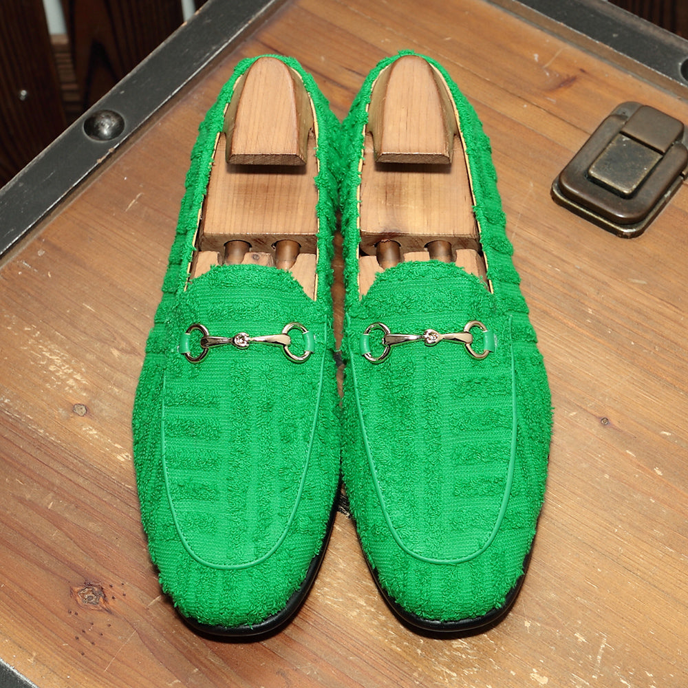 Green Loafer Slip-On Shoes — Men&