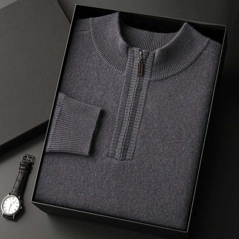 ShopBAM — Half-Zip Wool Pullover Sweater — Men's