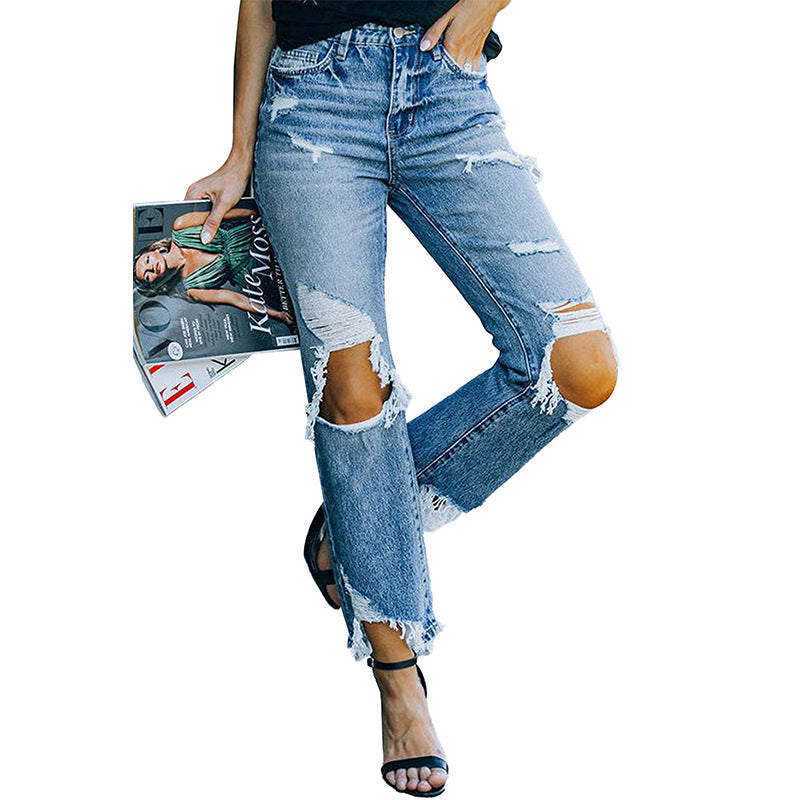Ripped Personalized Jeans — Women's