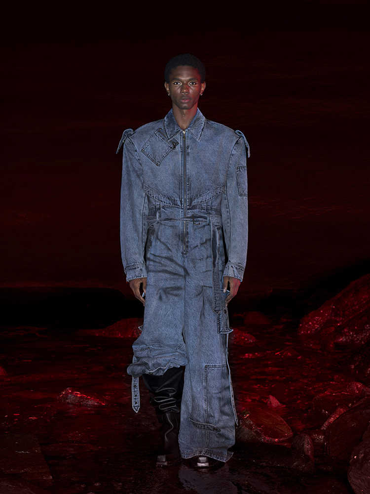 Dirty Dyed Denim Jumpsuit — Men&