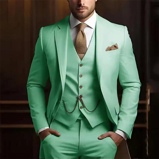 Three-Piece Slim Suit — 17 Colours